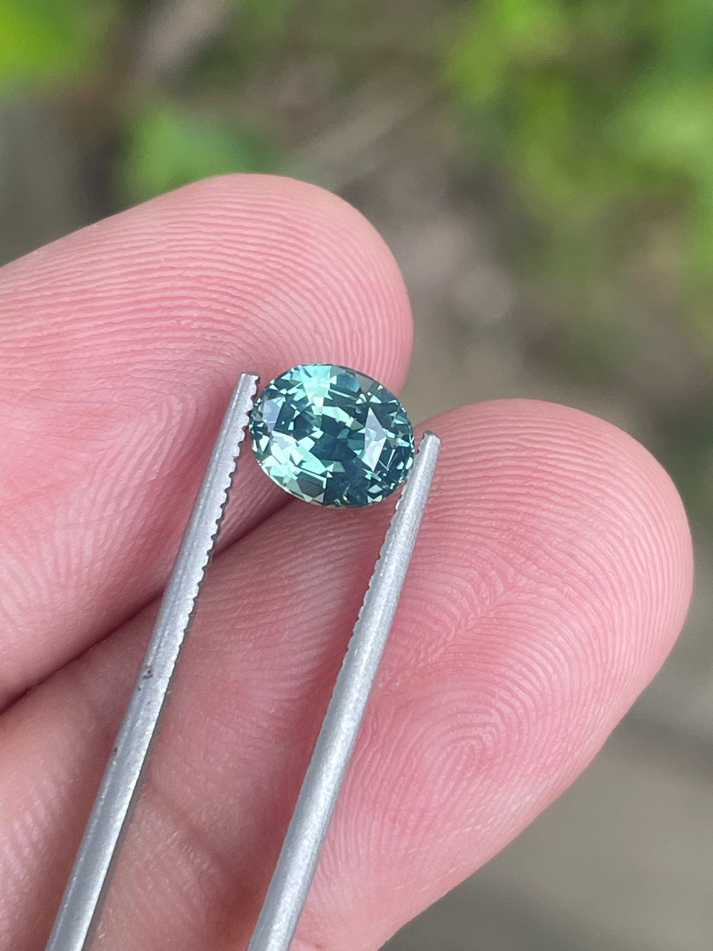 Teal Sapphire No Heat Oval