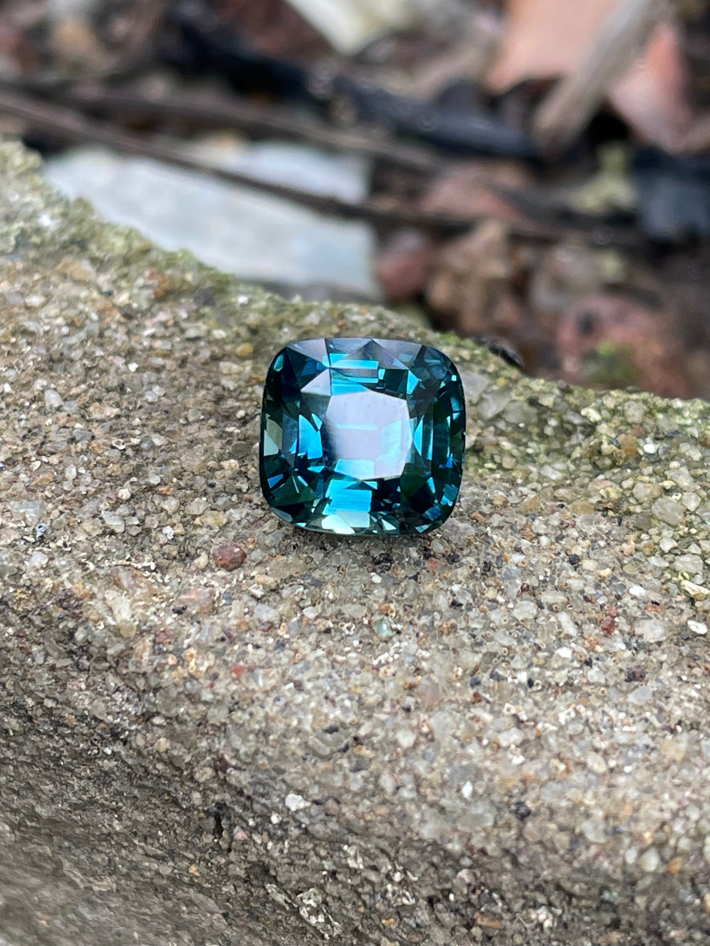 Teal Sapphire - 4.01 CT   - Cushion - 8.1x7.7x6.4mm - Madagascar - Sapphire For Engagement Ring - Natural Sapphires