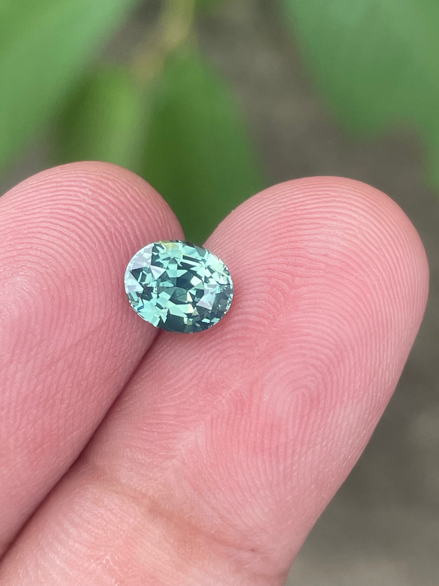 Teal Sapphire No Heat Oval