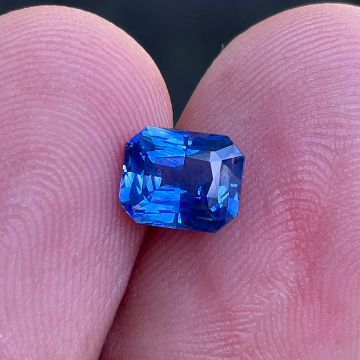 Natural 1.16 Ct Blue Sapphire – Rectangle Cut Madagascar Sapphire