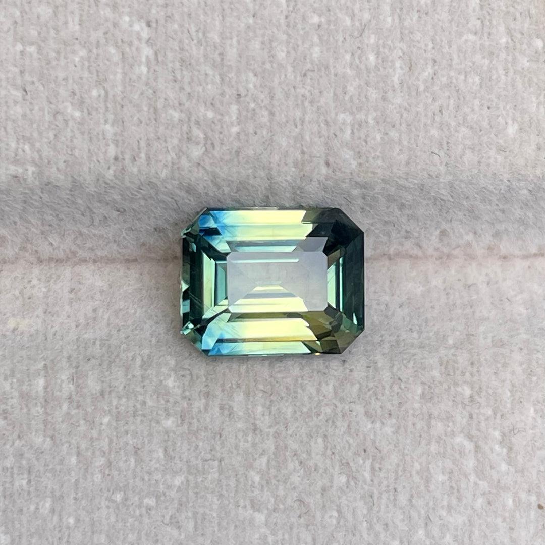 Natural 2.50 Ct Parti Sapphire – Radiant Cut Madagascar Sapphire, Unheated Loose Gemstone