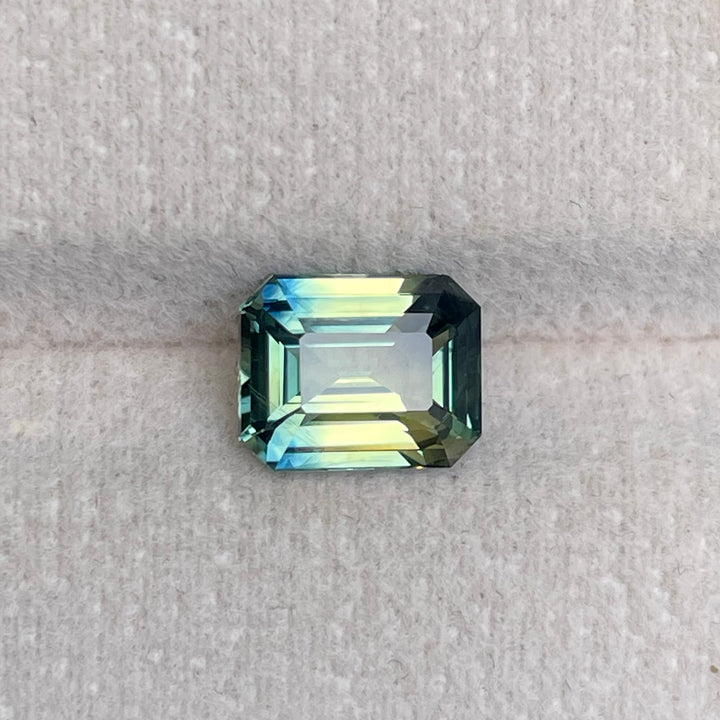 Natural 2.50 Ct Parti Sapphire – Radiant Cut Madagascar Sapphire, Unheated Loose Gemstone