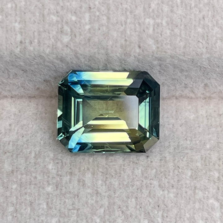 Natural 2.50 Ct Parti Sapphire – Radiant Cut Madagascar Sapphire, Unheated Loose Gemstone