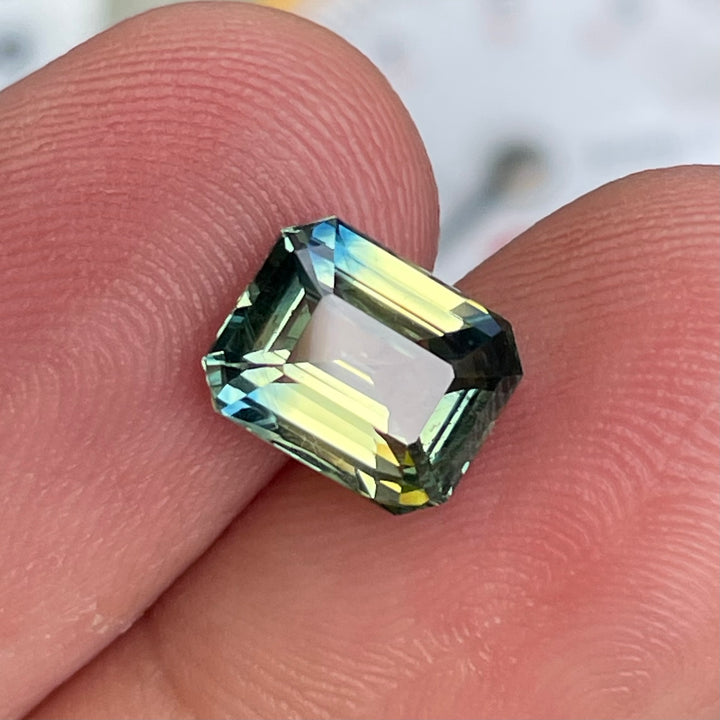 Natural 2.50 Ct Parti Sapphire – Radiant Cut Madagascar Sapphire, Unheated Loose Gemstone