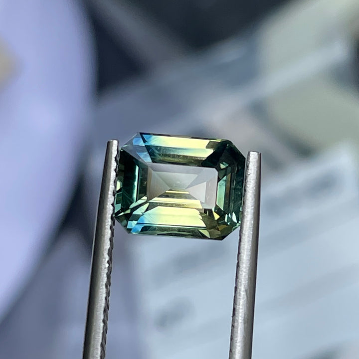 Natural 2.50 Ct Parti Sapphire – Radiant Cut Madagascar Sapphire, Unheated Loose Gemstone