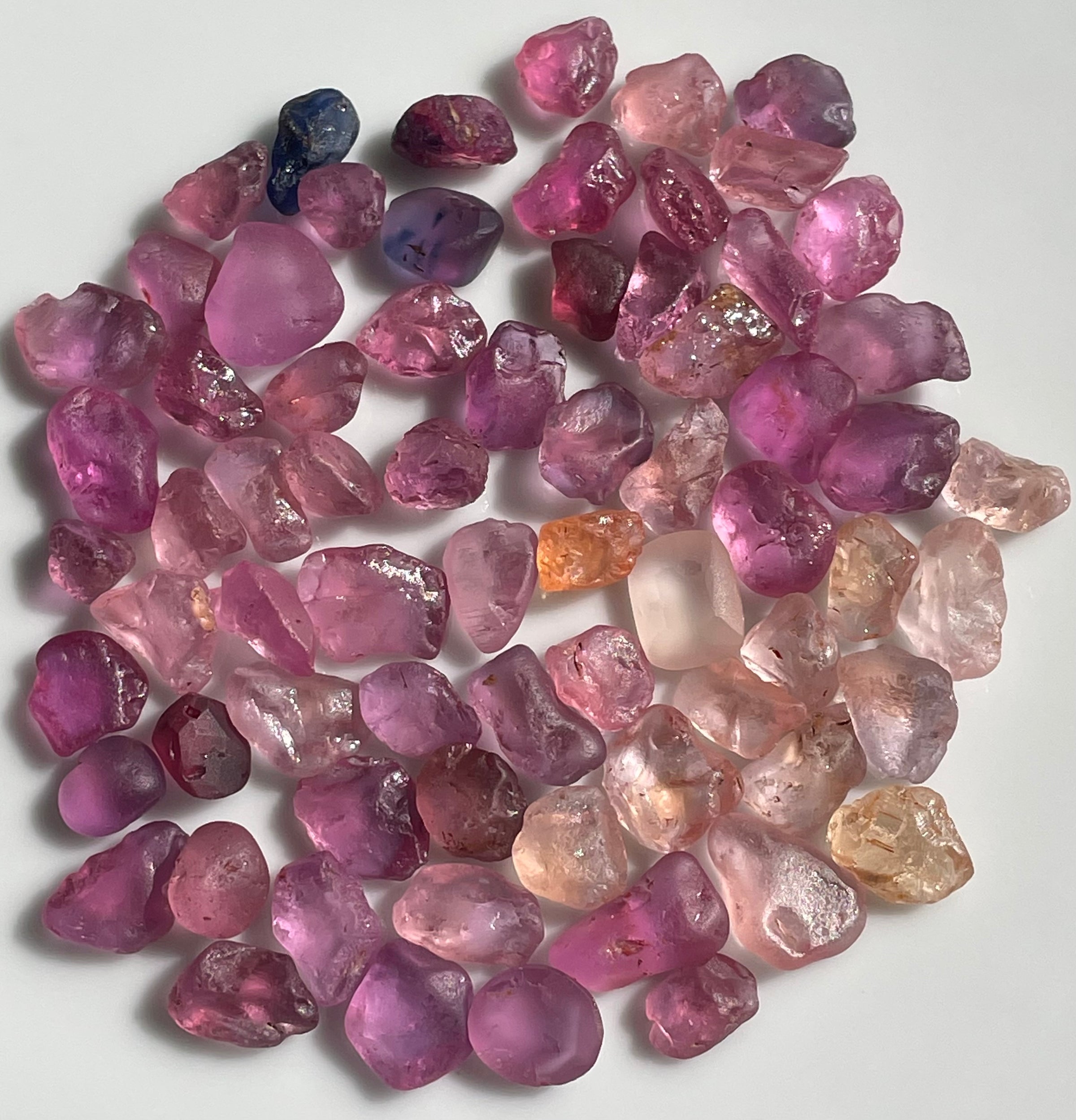 Pink Peach & padparadcha gemtsones 