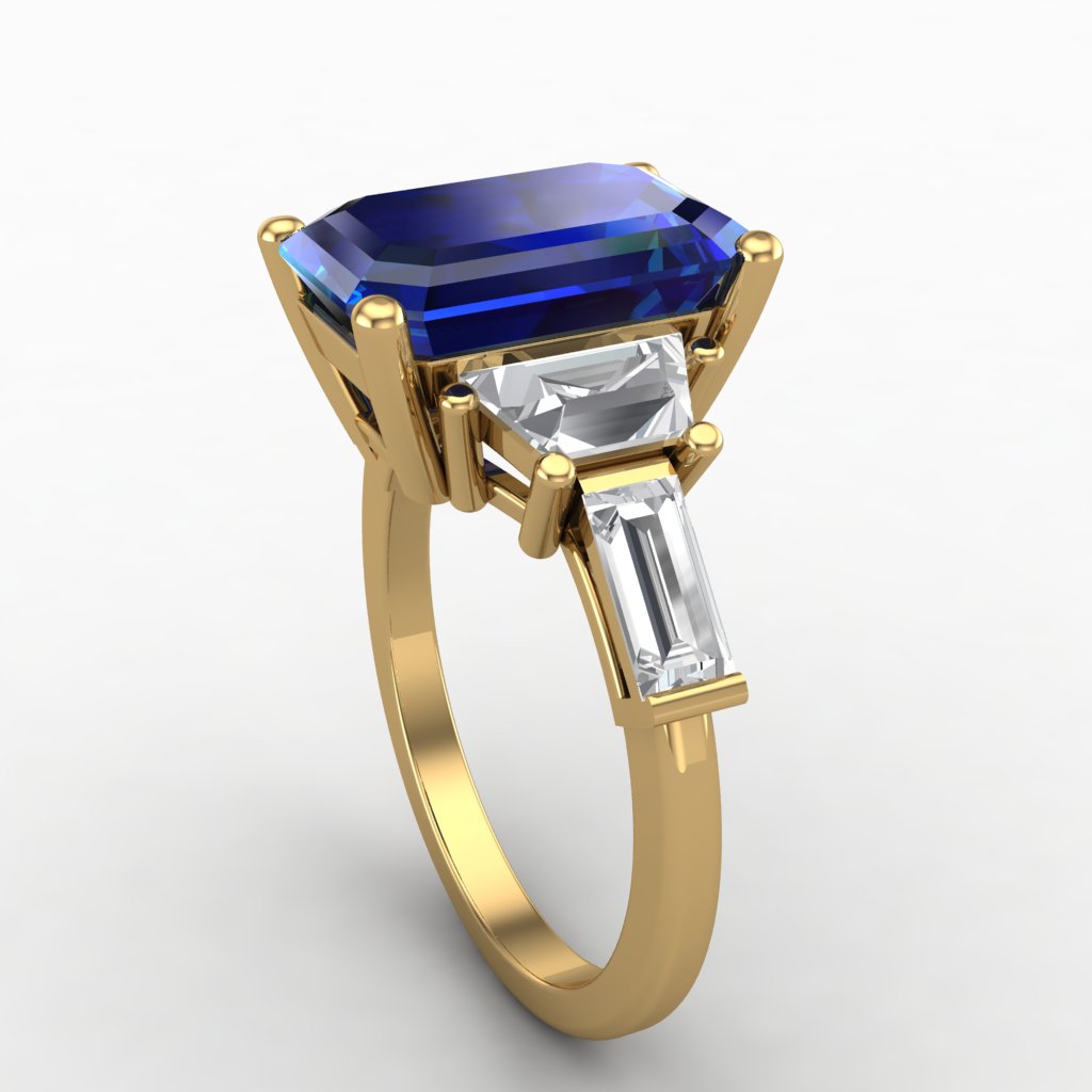 BESPOKE SAPPHIRE RUBY DIAMIOND FINE JEWELRY ENGAGEMENT RING