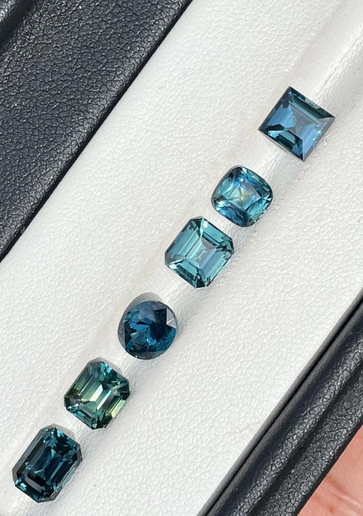 TEAL SAPPHIRE - 06 PCS LOT  GEMSTONES