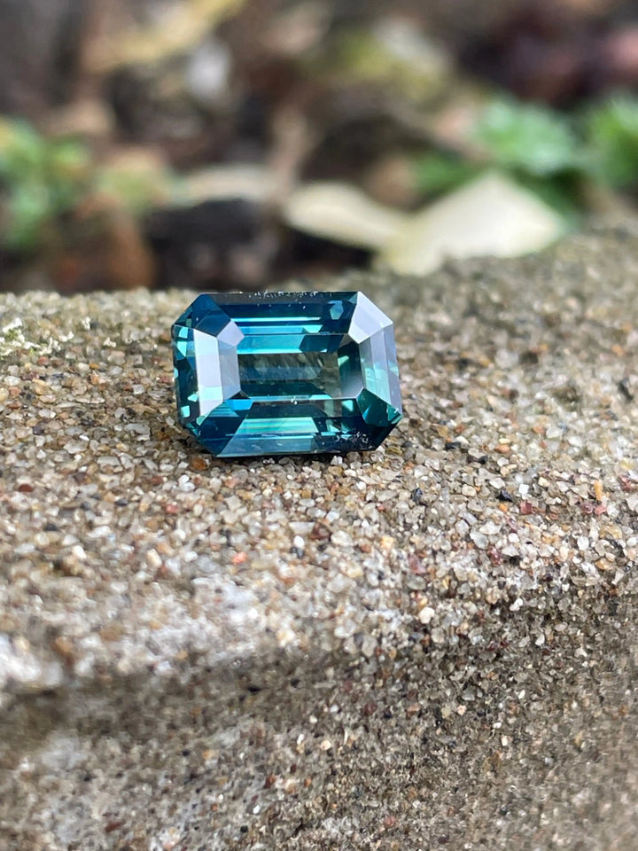 Teal Sapphire - 3.15 CT - Emerald- Madagascar- Fine Sapphire For Bespoke Engagement Ring  