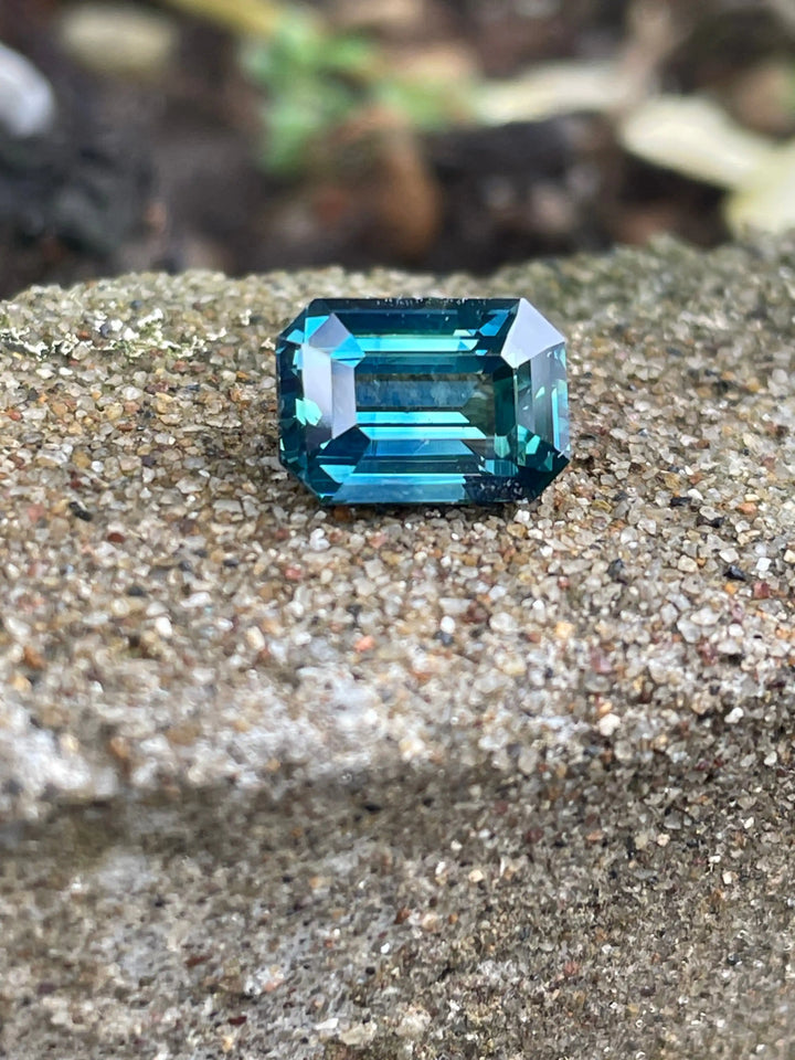 Teal Sapphire - 3.15 CT - Emerald- Madagascar- Fine Sapphire For Bespoke Engagement Ring  