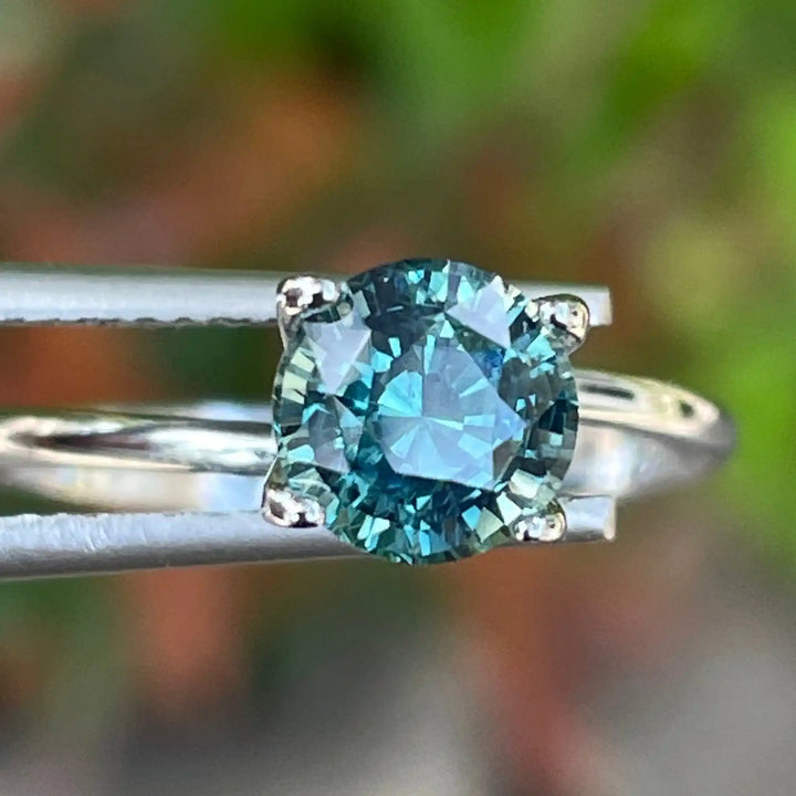 Teal Sapphire l 1.38 Ct l 6.3x4.4mm l Round Brilliant l Unheated l Madagascar l Bespoke Sapphire For Jewelry  l For Engagement Ring  