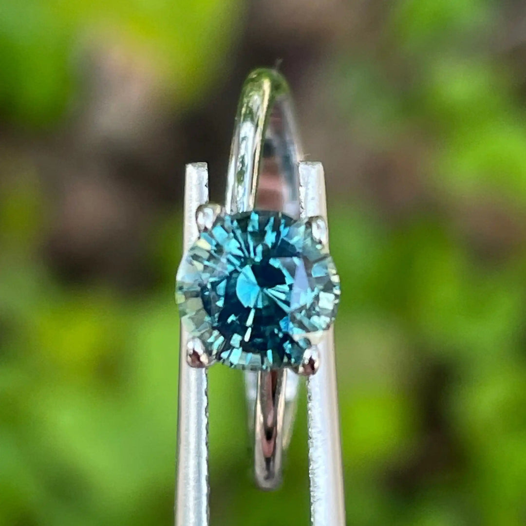Teal Sapphire l 1.38 Ct l 6.3x4.4mm l Round Brilliant l Unheated l Madagascar l Bespoke Sapphire For Jewelry  l For Engagement Ring  