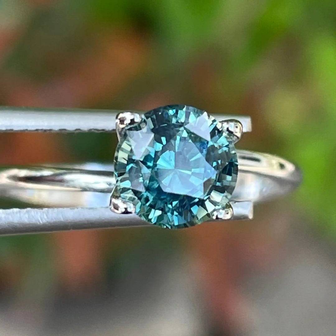 Teal Sapphire l 1.38 Ct l 6.3x4.4mm l Round Brilliant l Unheated l Madagascar l Bespoke Sapphire For Jewelry  l For Engagement Ring  