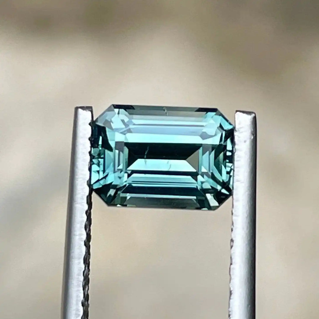 Teal Sapphire l 1.54 Cts l 7.1x5.4x3.8mm l Madagascar l Green Sapphire l Sapphire Ring l Sapphire Engagement Ring l Emerald Shape 1.54 Ct / Blue l Green / Natural Corundum Sapphire GEMSTONES