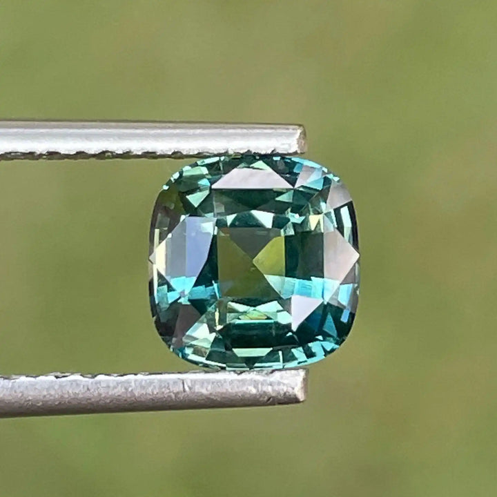 Teal Sapphire l 1.76 Ct l 6.5 x 6.3 x 4.3mm l Cushion l Madagascar l Bespoke Natural Sapphire For  Engagement Ring  