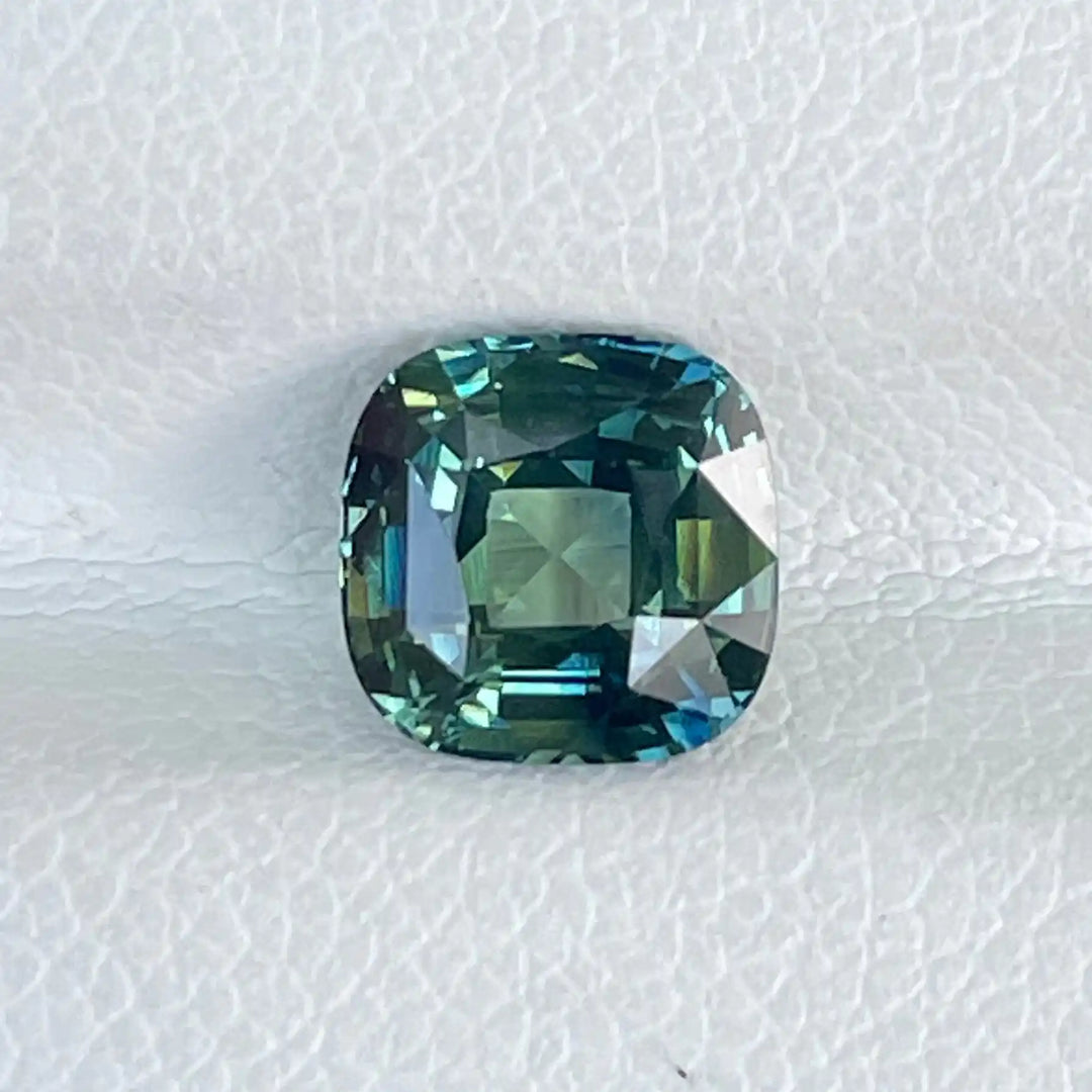 Teal Sapphire l 1.76 Ct l 6.5 x 6.3 x 4.3mm l Cushion l Madagascar l Bespoke Natural Sapphire For  Engagement Ring  