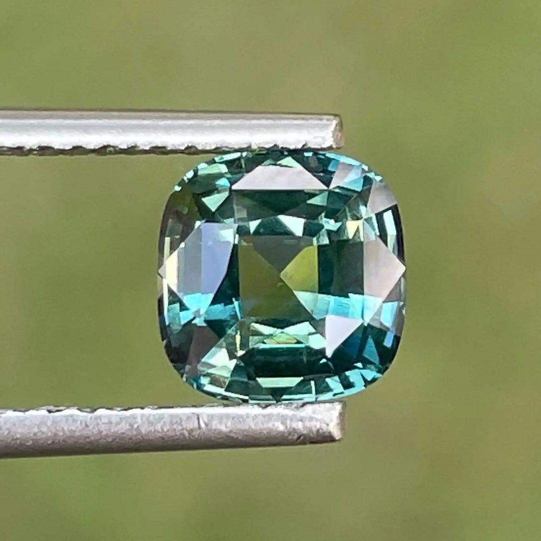 Teal Sapphire l 1.76 Ct l 6.5 x 6.3 x 4.3mm l Cushion l Madagascar l Bespoke Natural Sapphire For  Engagement Ring  