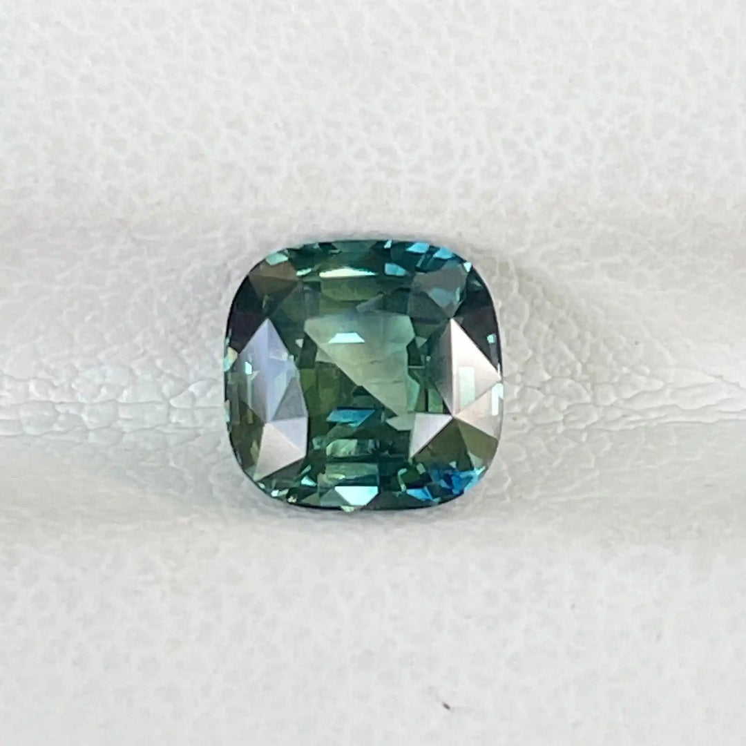 Teal Sapphire l 1.76 Ct l 6.5 x 6.3 x 4.3mm l Cushion l Madagascar l Bespoke Natural Sapphire For  Engagement Ring  