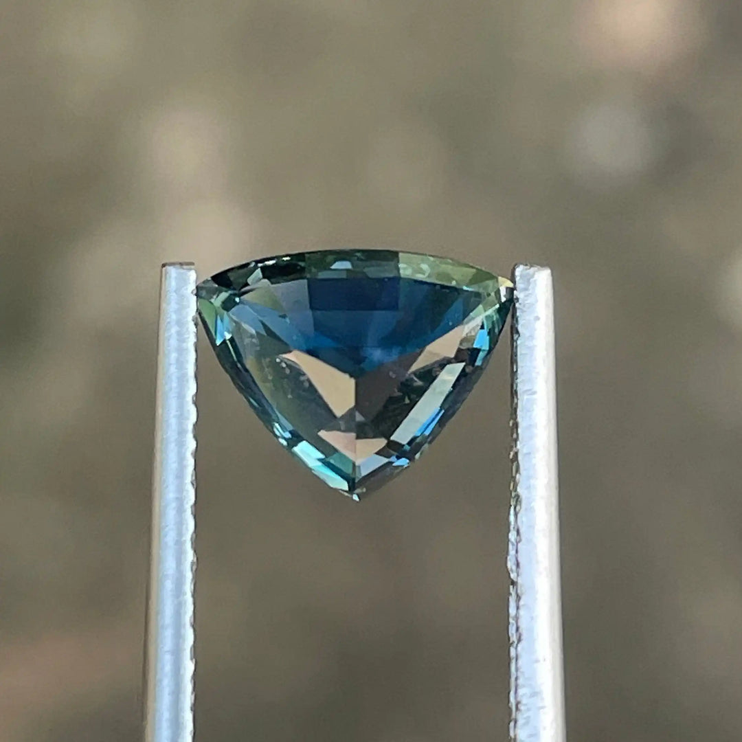 Teal Sapphire l 2.08 Ct l 8.80x7.00x4.96mm l Trillion l Unheated l Madagascar l Fine Sapphire For Bespoke Engagement Ring l Engagement Ring  