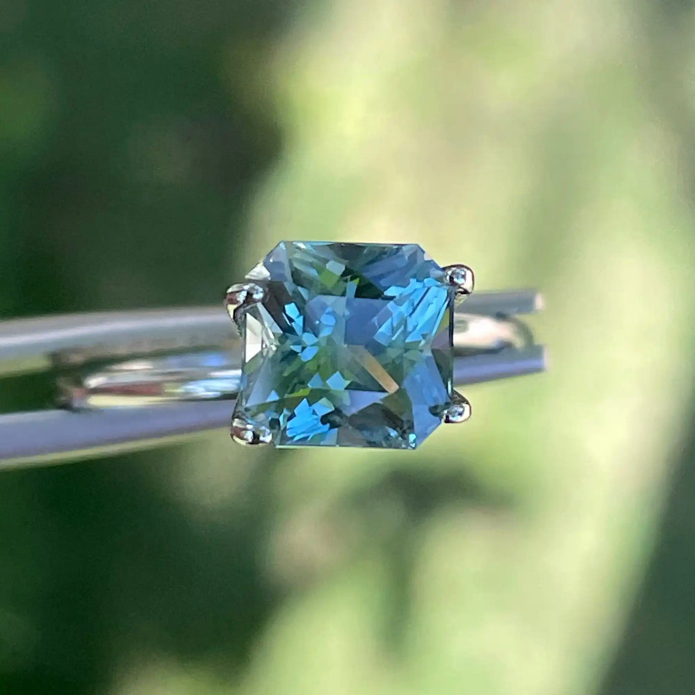 Teal Sapphire l 2.21Ct l Cushion l 6.9x6.7x4.9mm l Madagascar l Eye Clean l Sapphire Engagement Ring l Natural Sapphires  