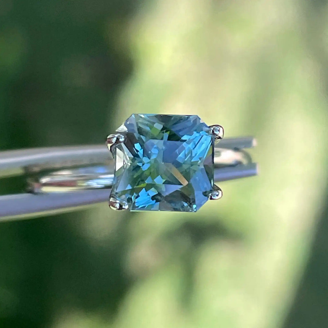Teal Sapphire l 2.21Ct l Cushion l 6.9x6.7x4.9mm l Madagascar l Eye Clean l Sapphire Engagement Ring l Natural Sapphires  