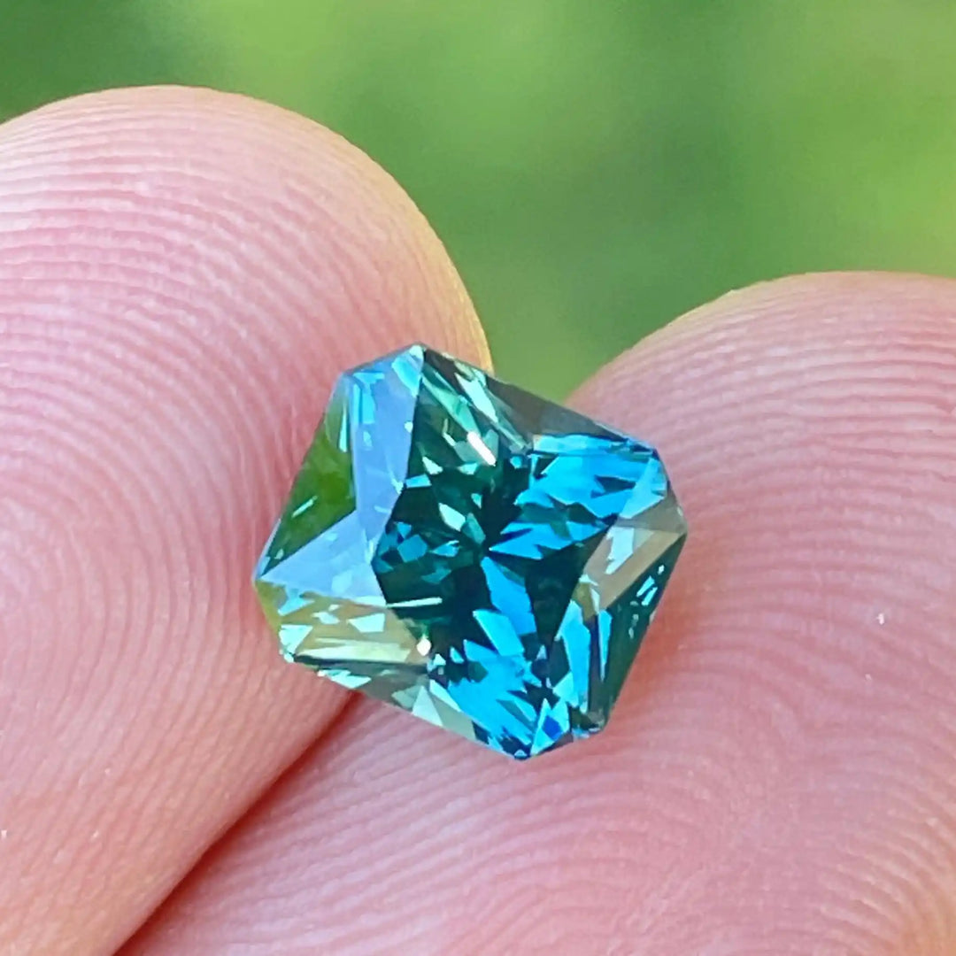 Teal Sapphire l 2.59 Ct l 7.2 x 6.4x 5.5mm l Cushion Mixed Cut l Unheated l Madagascar l Natural Sapphire l Sapphire Ring l Engagement Ring  