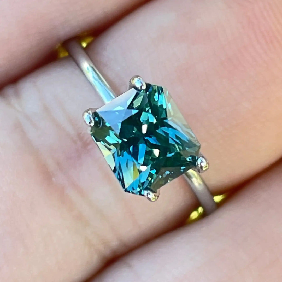 Teal Sapphire l 2.59 Ct l 7.2 x 6.4x 5.5mm l Cushion Mixed Cut l Unheated l Madagascar l Natural Sapphire l Sapphire Ring l Engagement Ring  