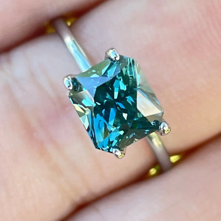 Teal Sapphire l 2.59 Ct l 7.2 x 6.4x 5.5mm l Cushion Mixed Cut l Unheated l Madagascar l Natural Sapphire l Sapphire Ring l Engagement Ring  