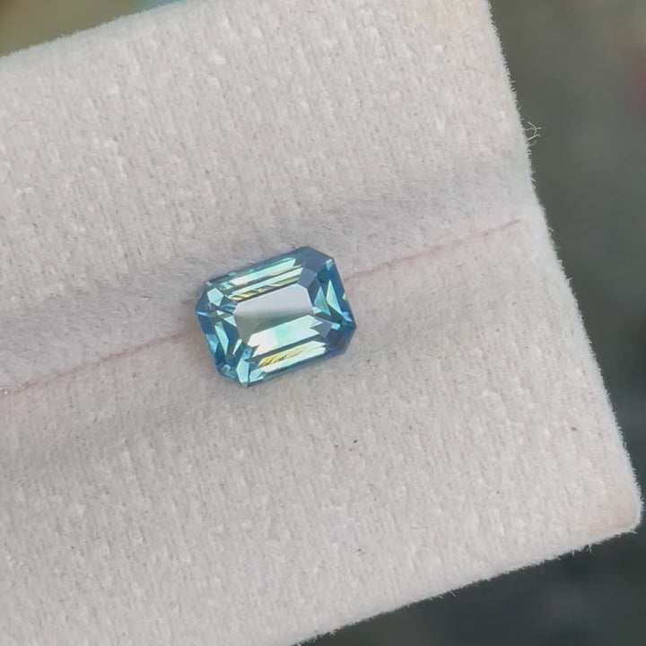 Natural 2.06 Ct Teal Sapphire – Emerald Cut Madagascar Sapphire, Unheated Loose Gemstone
