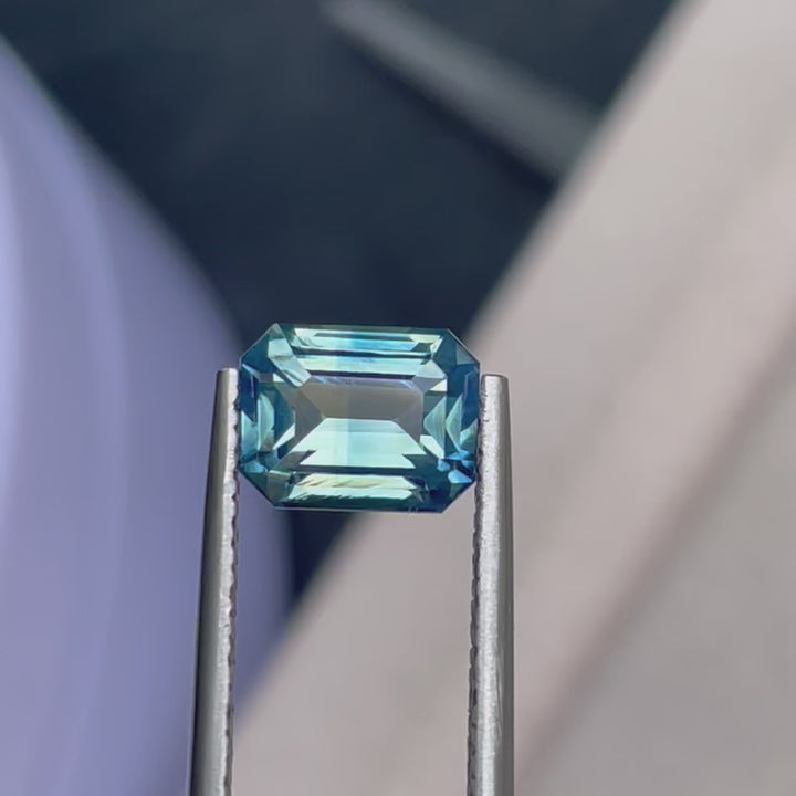 Natural 2.06 Ct Teal Sapphire – Emerald Cut Madagascar Sapphire, Unheated Loose Gemstone