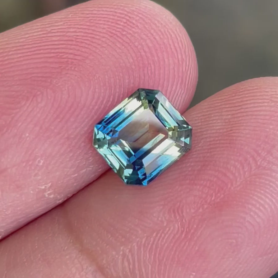Natural 2.08 Ct Parti Sapphire – Cushion Cut Madagascar Sapphire, Unheated Loose Gemstone
