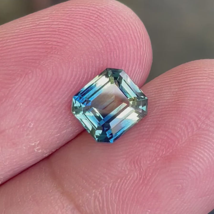Natural 2.08 Ct Parti Sapphire – Cushion Cut Madagascar Sapphire, Unheated Loose Gemstone