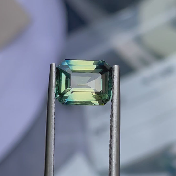 Natural 2.50 Ct Parti Sapphire – Radiant Cut Madagascar Sapphire, Unheated Loose Gemstone