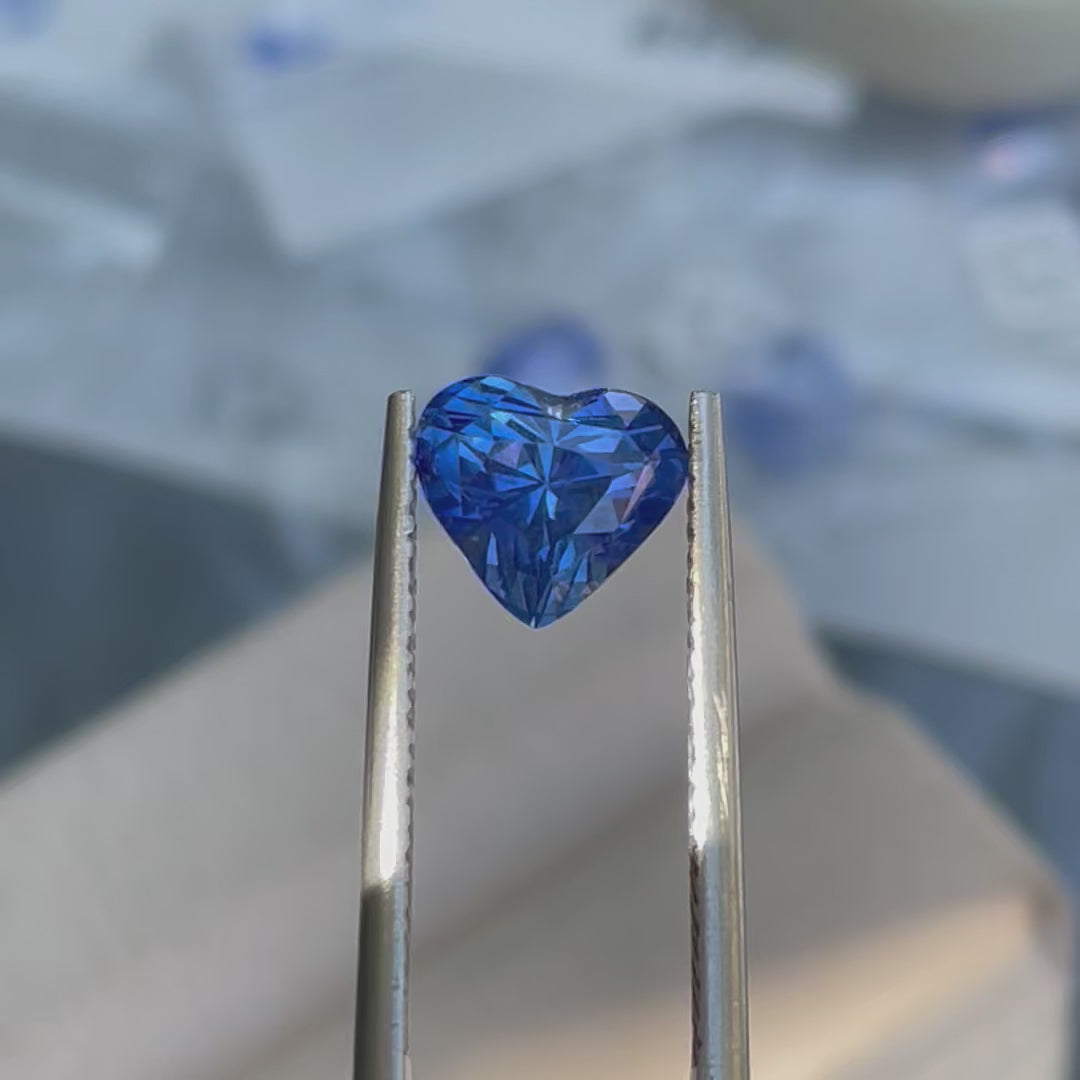 Natural 2.02 Ct Blue Sapphire – Heart Cut Madagascar Sapphire