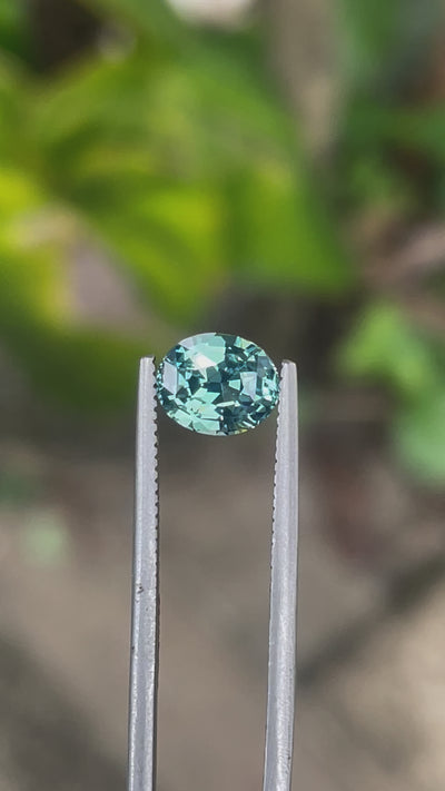 Teal Sapphire No Heat Oval