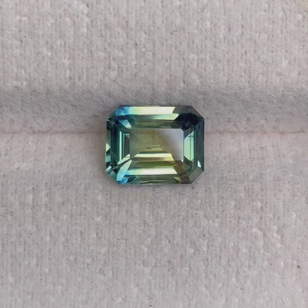 Natural 2.50 Ct Parti Sapphire – Radiant Cut Madagascar Sapphire, Unheated Loose Gemstone
