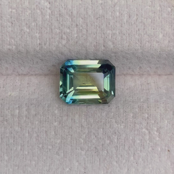 Natural 2.50 Ct Parti Sapphire – Radiant Cut Madagascar Sapphire, Unheated Loose Gemstone