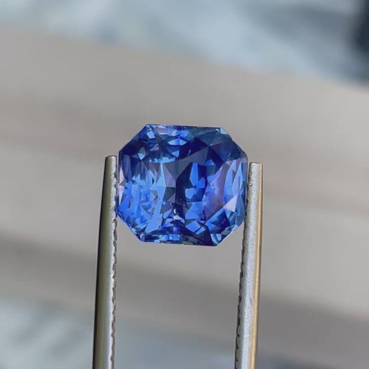 Natural 3.59 Ct Vivid Blue Sapphire – Radiant Cut Madagascar Sapphire