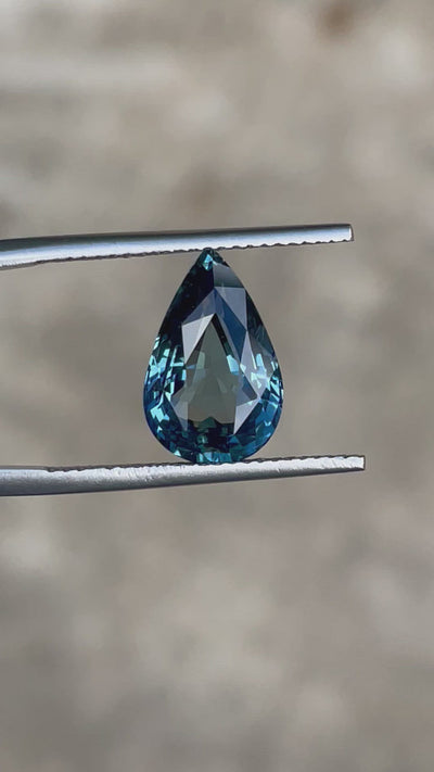 Fine Teal Sapphire For Bespoke Engagement Ring Pear 