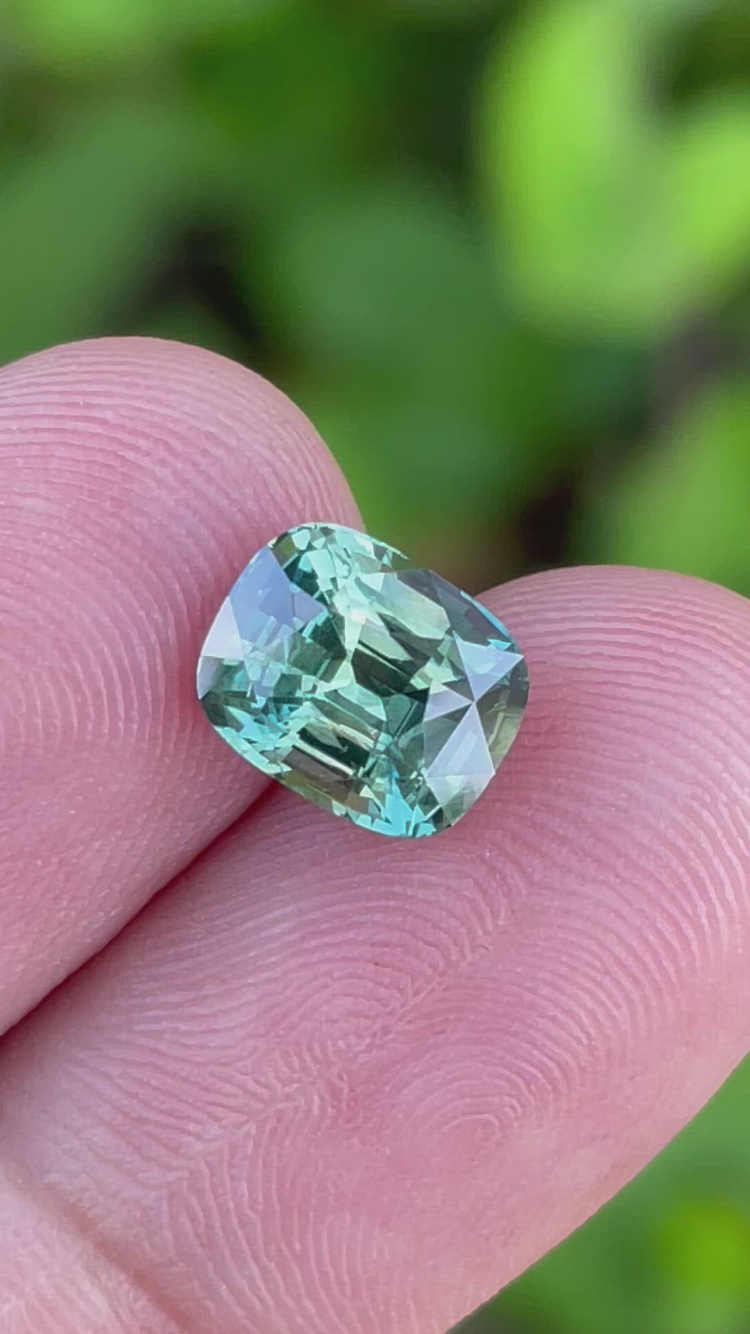 Fine Cushion Green Sapphire for Bespoke Engagement Ring