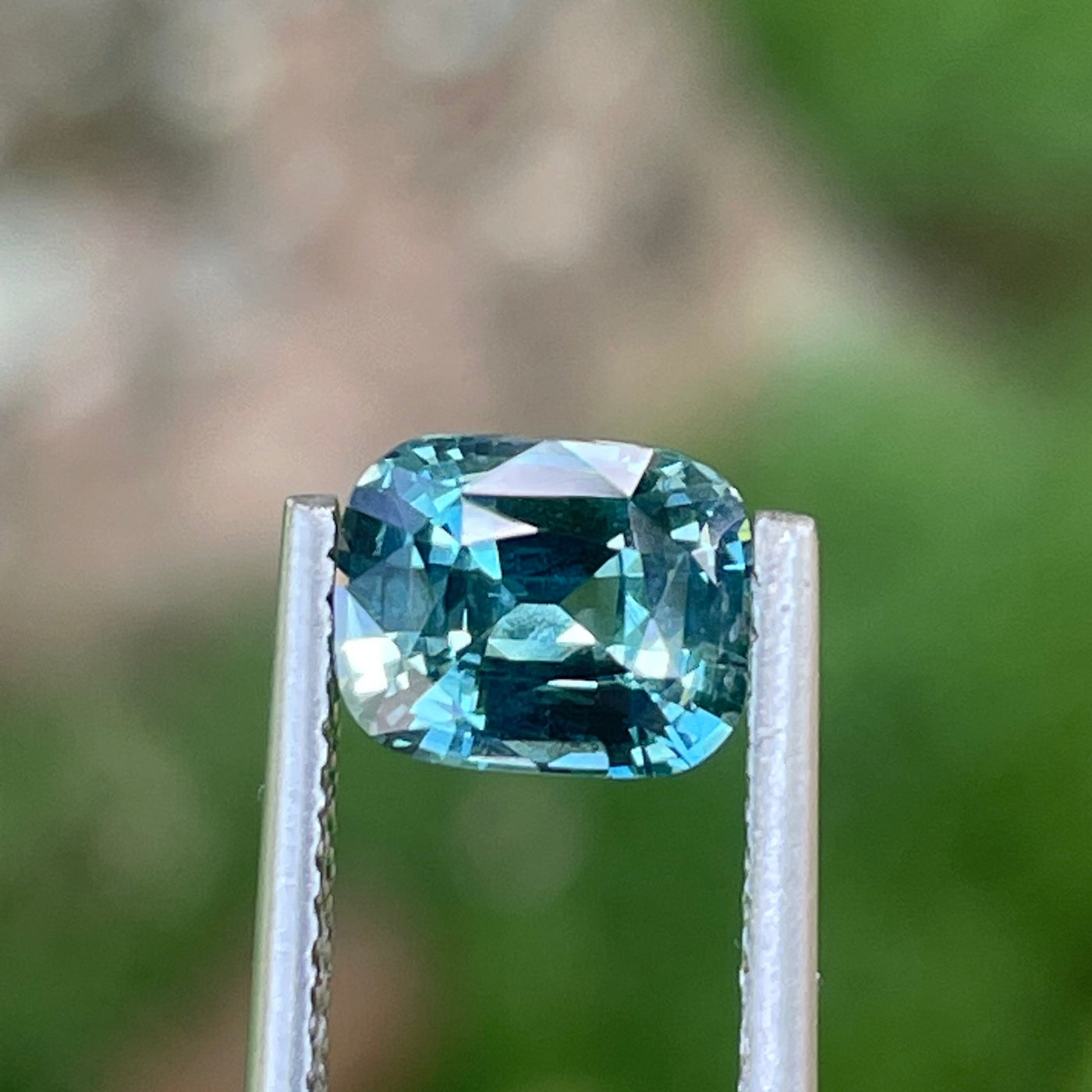 Natural Teal Sapphire Cushion Shapped For Bespoke Engagement Ring