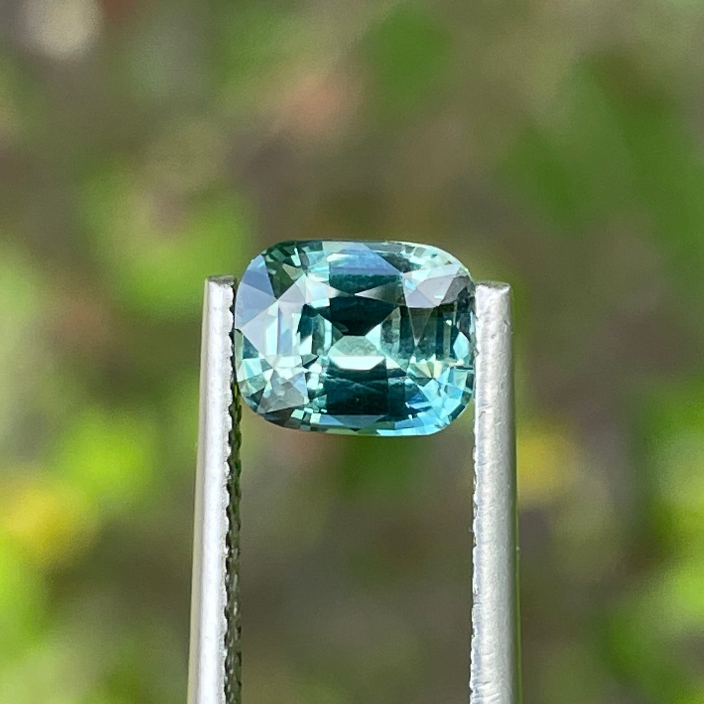 Natural Teal Sapphire Cushion Shapped For Bespoke Engagement Ring