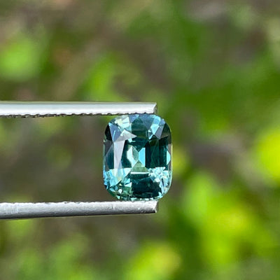 Natural Teal Sapphire Cushion Shapped For Bespoke Engagement Ring