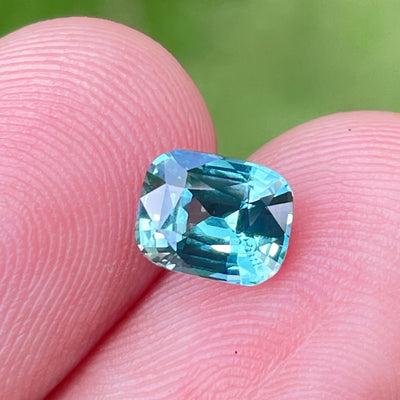 Natural Teal Sapphire Cushion Shapped For Bespoke Engagement Ring