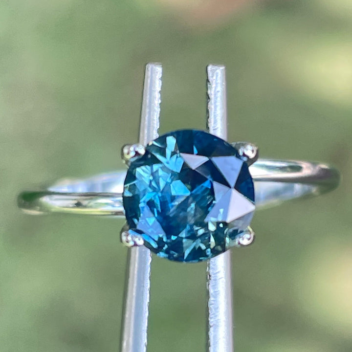 Natural Teal Sapphire For Bespoke Engagament Ring
