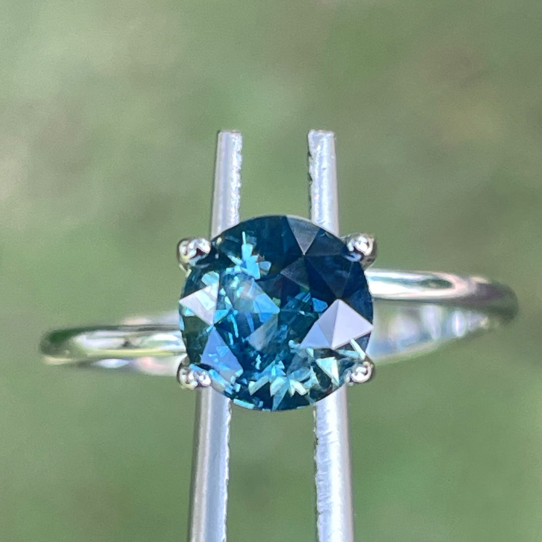 Natural Teal Sapphire For Bespoke Engagament Ring