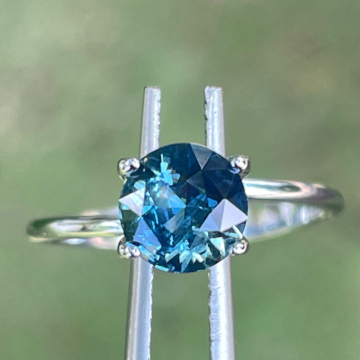 Natural Teal Sapphire For Bespoke Engagament Ring