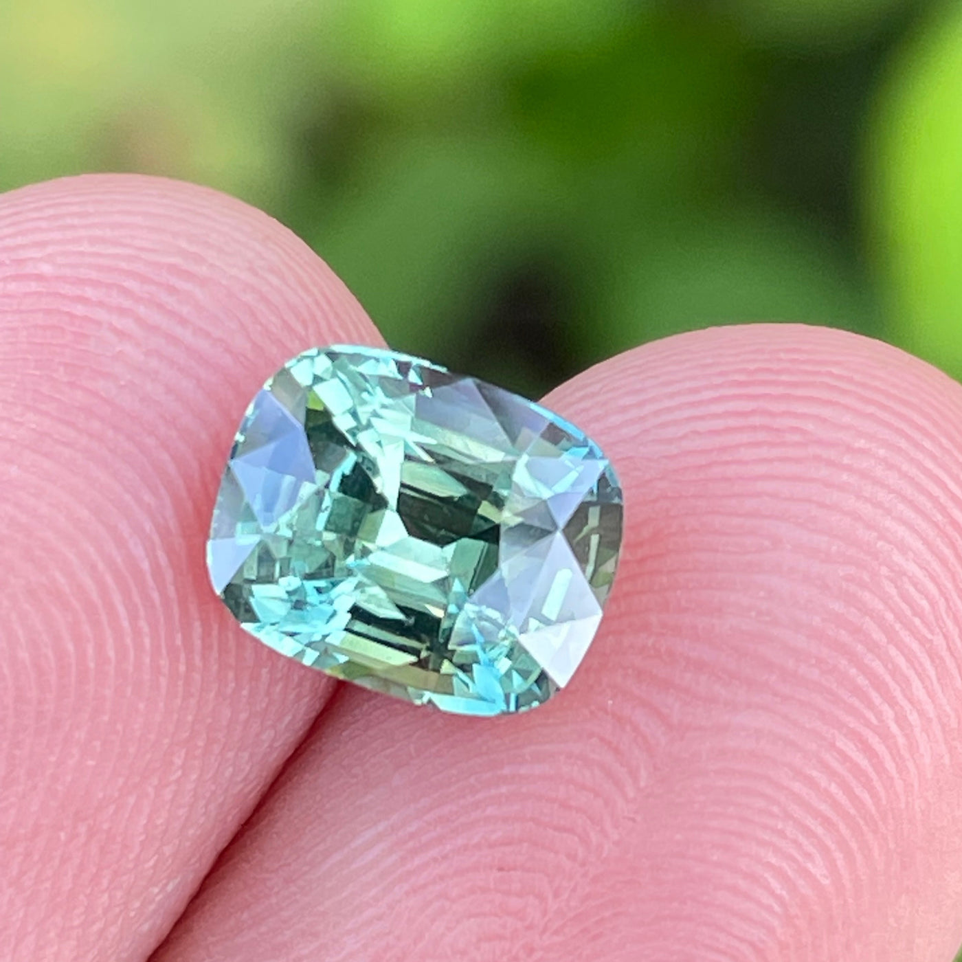 Fine Cushion Green Sapphire for Bespoke Engagement Ring