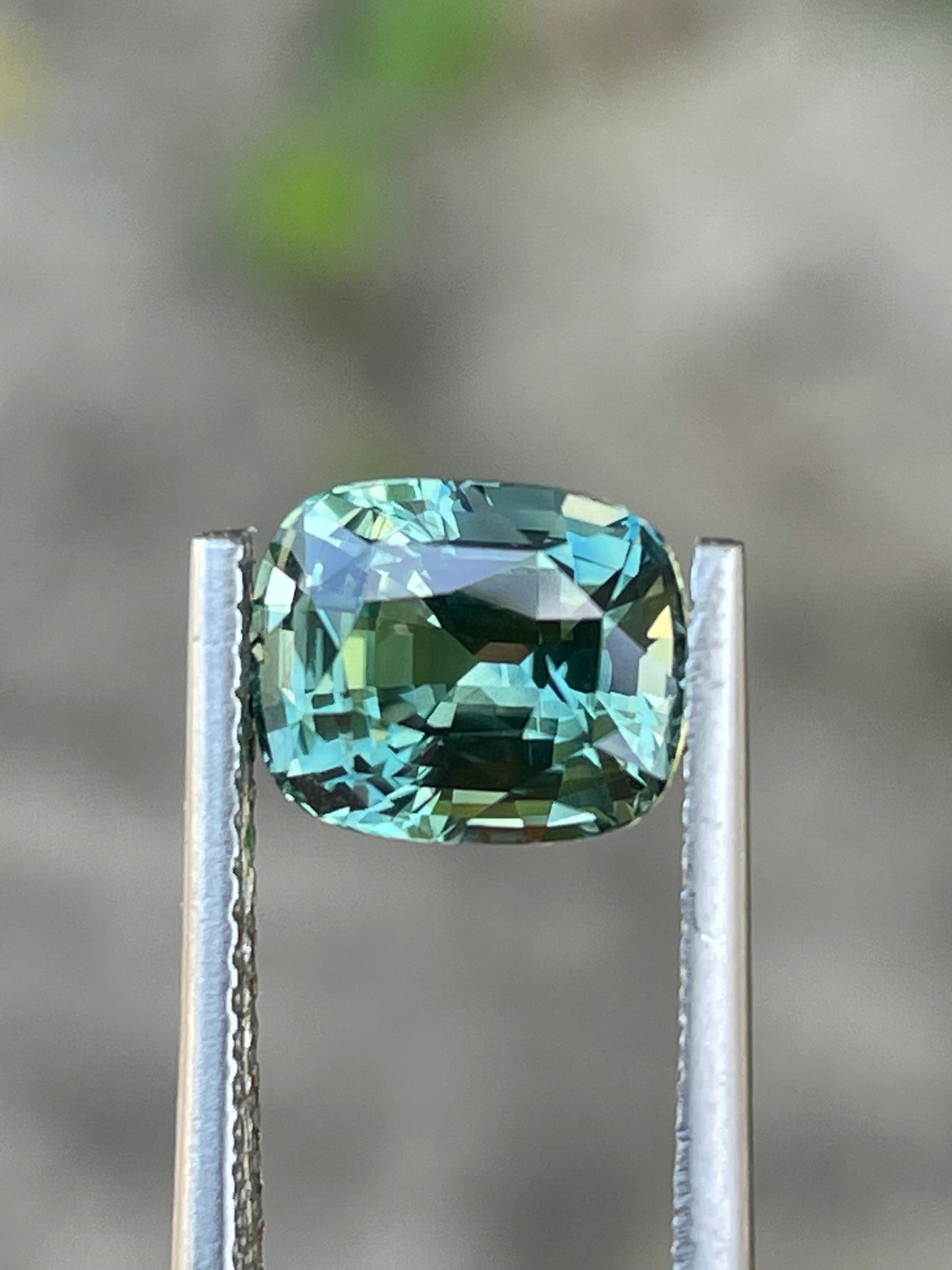 Fine Cushion Green Sapphire for Bespoke Engagement Ring
