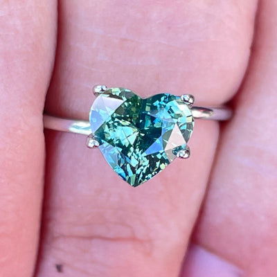 Fine Natural Green Sapphire For Bespoke Engagement Ring 